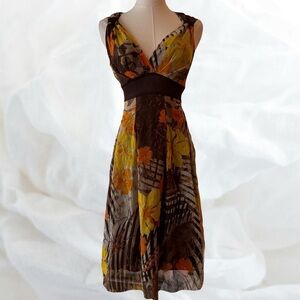NADINE Made in Italy Dress – Bold Floral Abstract Print – Size S Fall Chic
